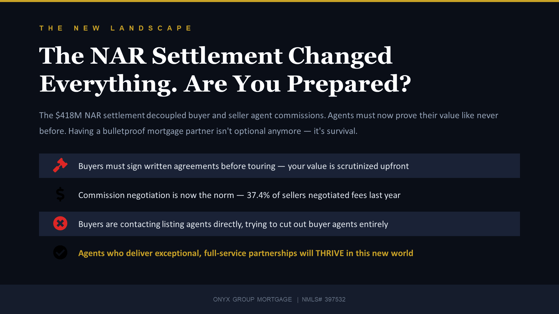 The NAR Settlement Changed Everything - The $418M NAR settlement decoupled buyer and seller agent commissions. Are you prepared?