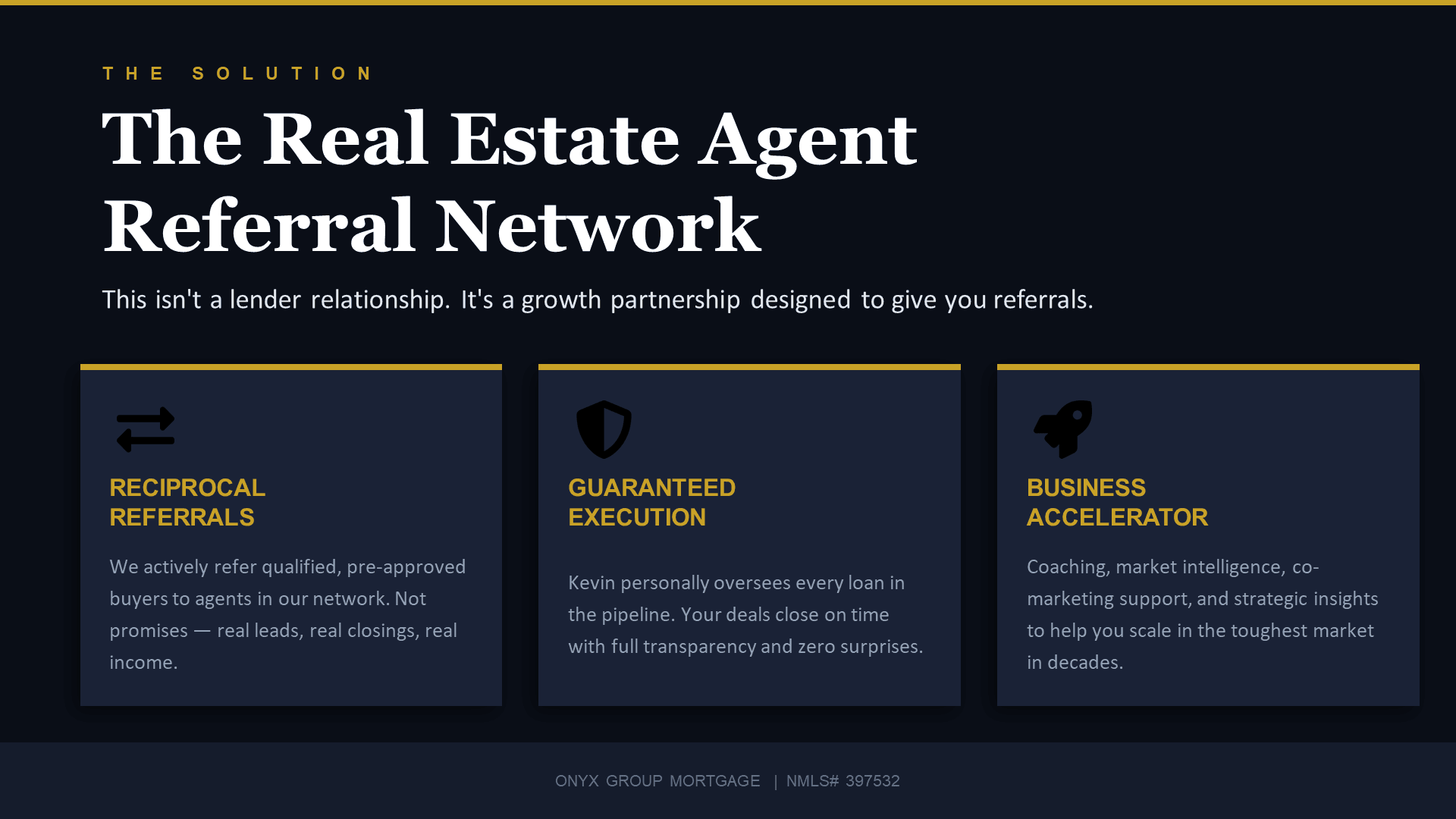 The Real Estate Agent Referral Network - A growth partnership with reciprocal referrals, guaranteed execution, and business acceleration.